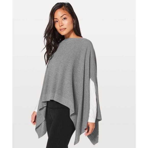 LULULEMON Forward Flow Cape Poncho Heathered Gray - Picture 3 of 9